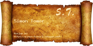 Simon Tomor névjegykártya